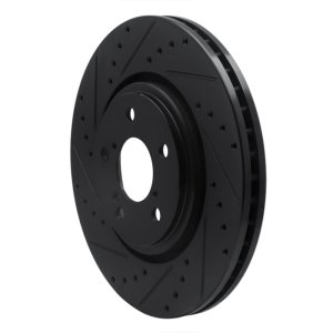 Acura MDX Brake Rotor (1) - Front Left - R1 Concepts - Drilled & Slotted - Black - `17-`20